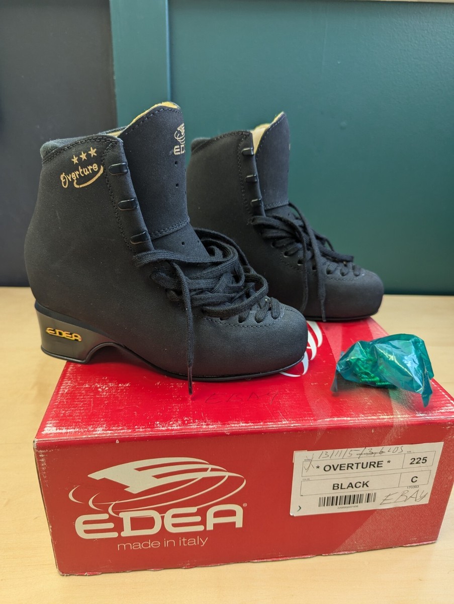 Edea Overture, Size 225 C, Boys Black Figure Skates NIB