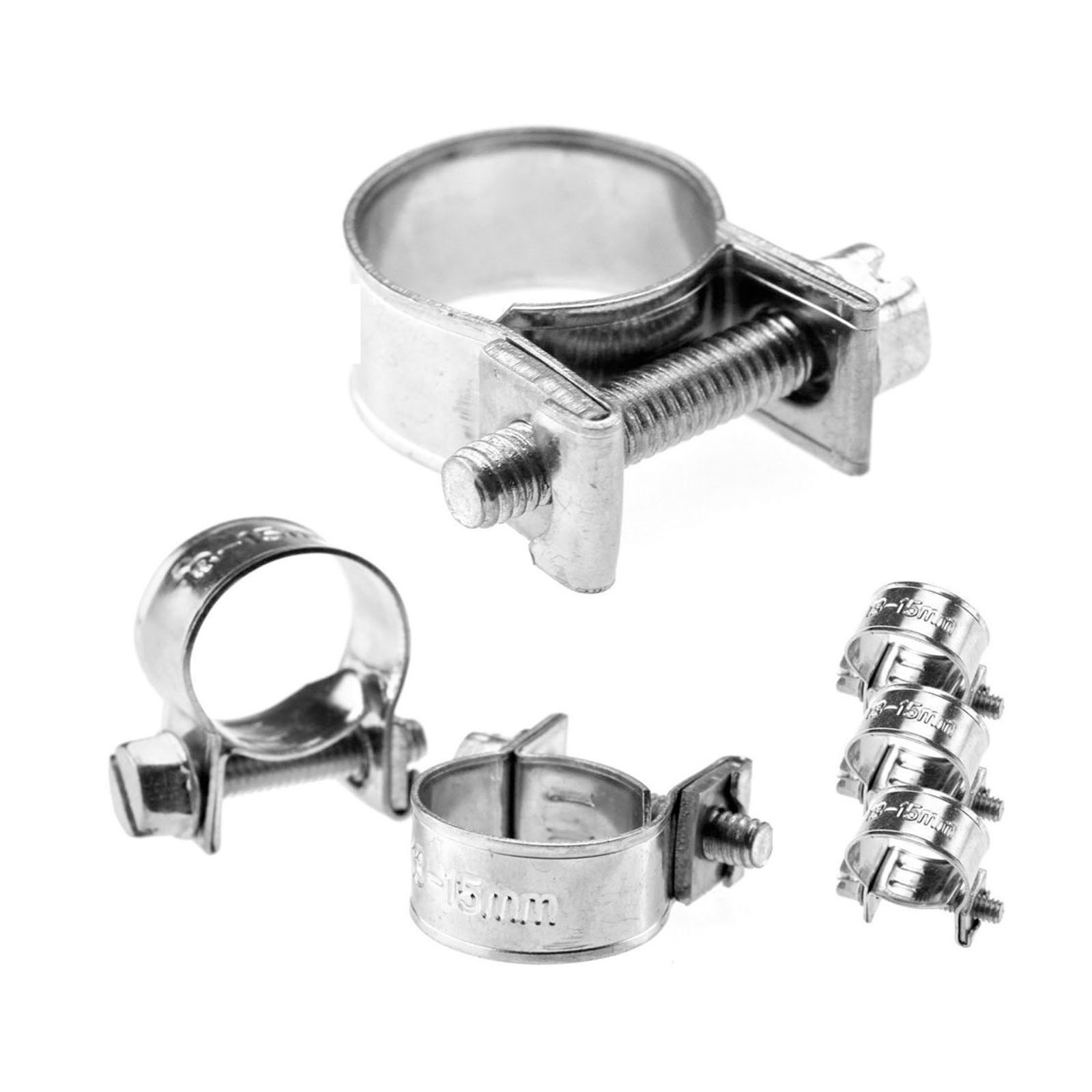 ASH W4 Stainless Steel Mini Metal Nut & Bolt Fuel Hose Clips Petrol