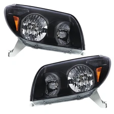 Clear Headlights Headlamps Black Fit For 2003 2004 2005 Toyota 4-Runner LH+RH