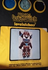 Vintage Brunswick Yarns Lovelatchers Latch Hook Rug Kit  Buffalo Kachina Doll
