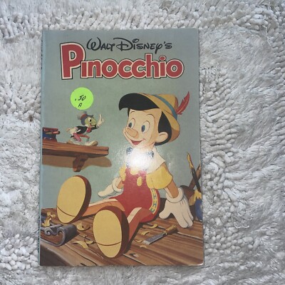 1975 Walt Disneys Pinocchio Hardcover Book Vintage Classic Illustrated Storybook
