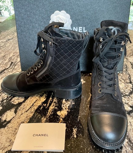 quilted combat boots chanel