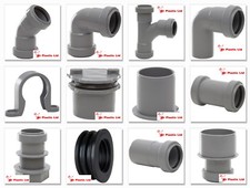 Polypipe 32mm Push Fit Waste Pipe Fittings in Grey (actual size 34mm)