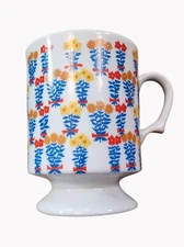 Vintage 1970s Stylecraft Spring Bouquet Pedestal Footed Coffee Mug Cup  Japan