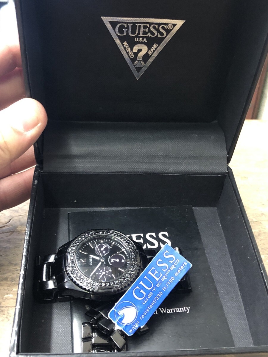 Guess U13007L1 Wonens Waterpro 100m Black Stainless Watch Multi 