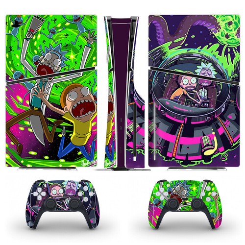 Rick and Morty Vinyl Skin Naklejka na konsolę PS5 Slim Disk Edition Controller