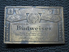 GENUINE BUDWEISER KING OF BEERS LOGO BELT BUCKLE VINTAGE RARE INSTYLE 1970s 