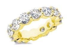 5.24 ct Round Diamond 14k Yellow Gold Eternity Band Sz 6 Ring H-SI1 15 x .35 ct