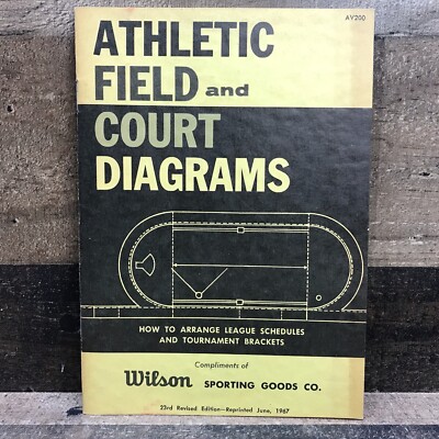 Vintage Wilson Sporting Goods Athletic Field and Court Diagrams Printed In 1967