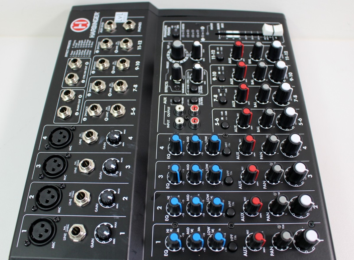 Harbinger L1202FX 12-Channel Mixer with Effects - Black