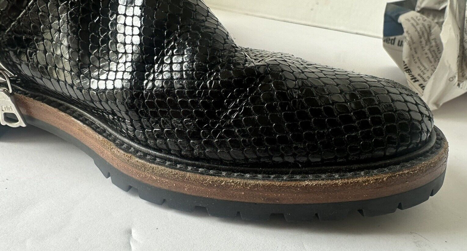 RARE ! VINTAGE DRIES VAN NOTEN Leather Python Pat… - image 11