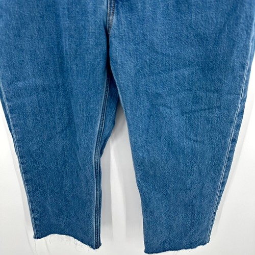 Everlane The Summer Slouch Jeans Women's 26 Blue Denim Organic Cotton Raw Hem - Picture 5 of 11