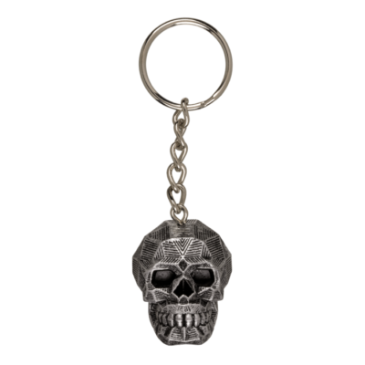Skull Keyring Metallic Novelty Metal Key Chain 3D 4 Designs Gothic