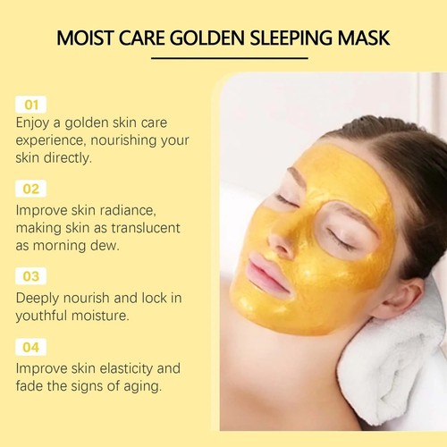 Sleeping Mask Gold Facial Moisturizing Brightening Hydrating Face Mask - Picture 6 of 10