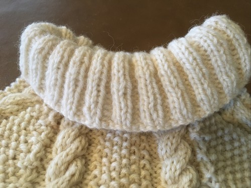 New! Handmade Ivory Hand-knit Fisherman’s Turtleneck Kid’s Sweater - Picture 8 of 8