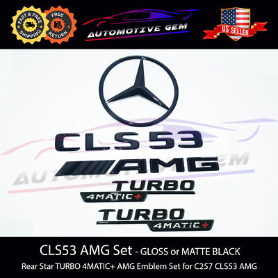 CLS53 AMG TURBO 4MATIC+ Rear Star Emblem Black Badge Combo Mercedes C257 COUPE