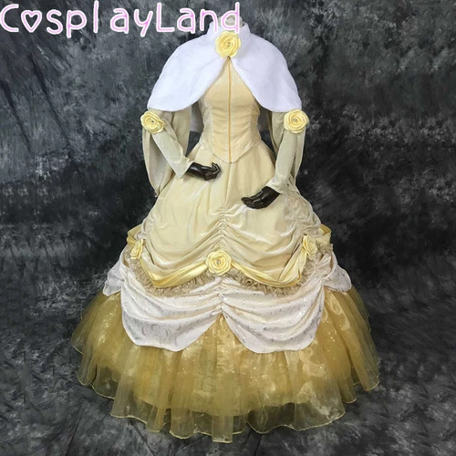 Belle Princess Dress Cosplay Costume Halloween Women Costumes