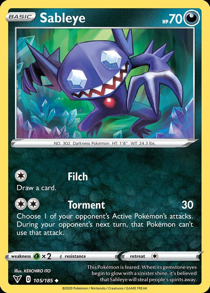 Pokemon Sableye (105/203) Vivid Voltage LP REVERSE HOLO