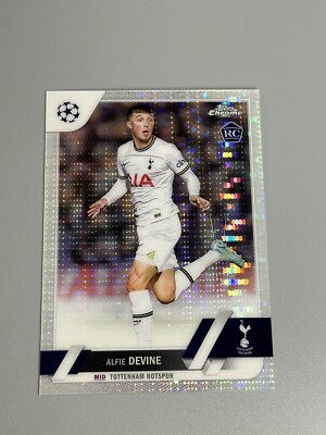 Alfie Devine 2022-23 Topps Chrome UEFA Club Pulsar Rookie #129 Tottenham Hotspur