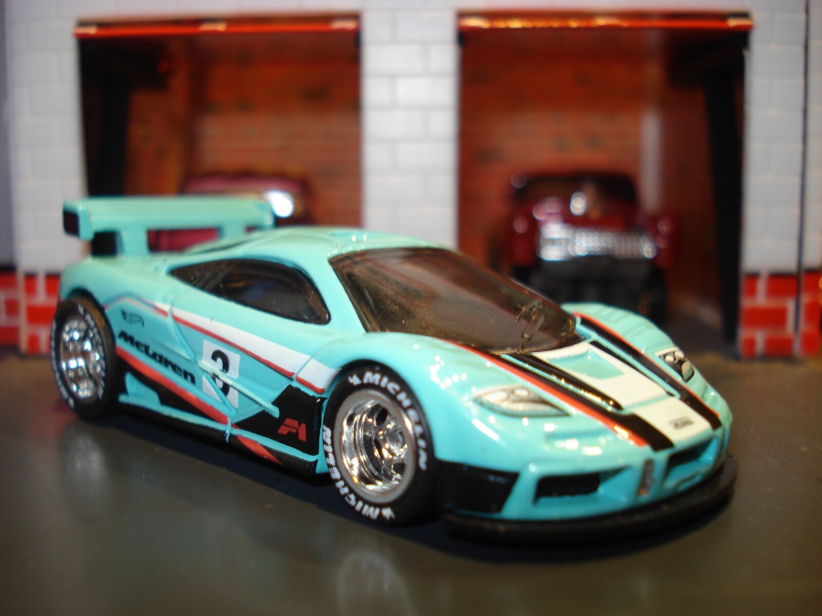 McLAREN F-1 GTR CUSTOM EDITION 1/64 HW CUSTOM WHEELS AND MICHELIN TIRES ADDED-image