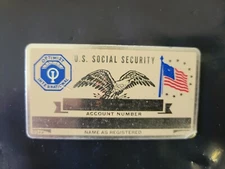 Vintage Perma-Plate OPTIMIST International Social Security ID Card A NOS 1970'S 