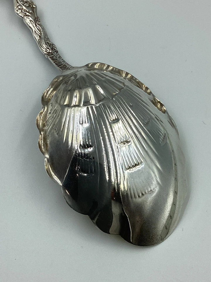 VERSAILLES GORHAM 纯银大号浆果砂锅供应勺子金色洗涤 9 1/8 英寸 — 第 3/4 张图片