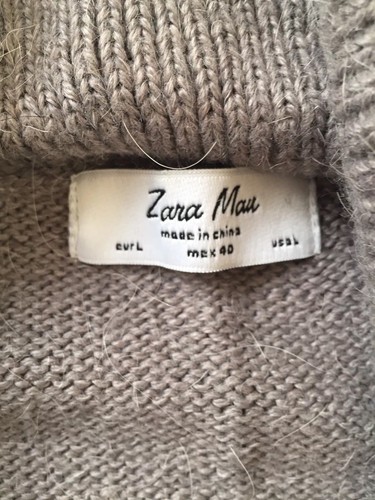 Grey Zara Jumper Mens Size Medium Alpaca Knit Christmas Winter Gift | eBay