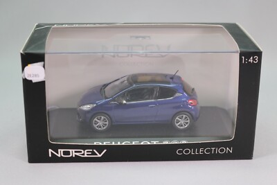 Norev 1/43 - Peugeot 208 3 Portes Bleue Virtuel - Très Bon état Avec Boîte