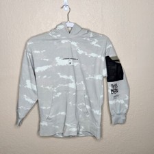 Zara Hoodie Kids 10 Gray Camouflage Cotton Long Sleeve Kangaroo Tech Edition