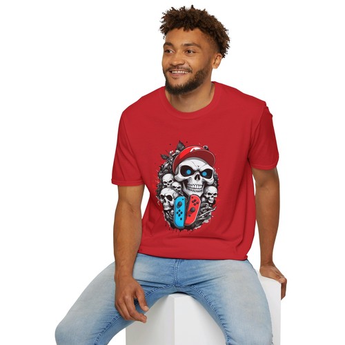 T-Shirt Skull & Gaming Console - Maglietta Grafica Giocatore Unisex - Switch - Foto 91 di 91