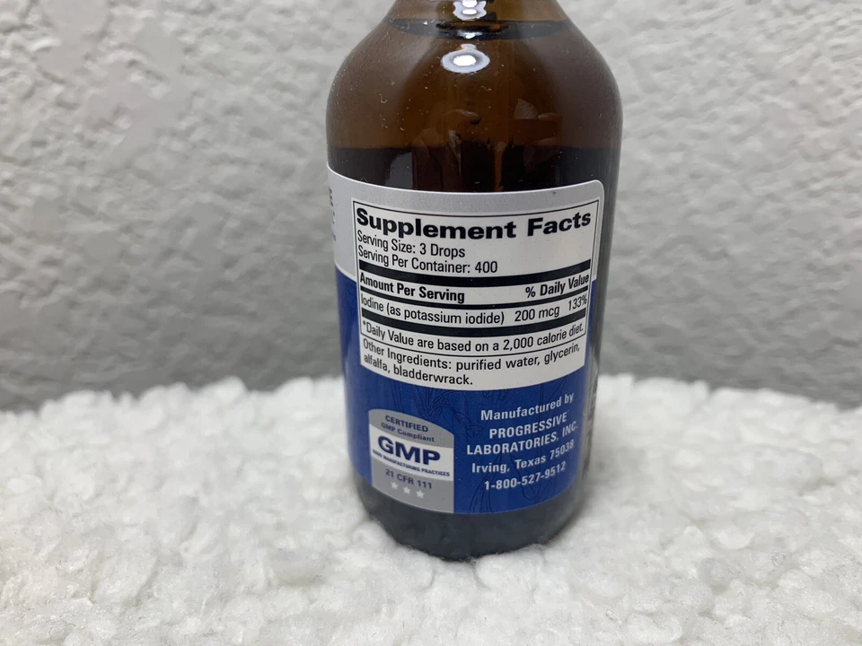 Gotas de yodo orgánico profesional progresivo 2 fl. oz. ~ Función tiroidea ~ Foto 3 de 4