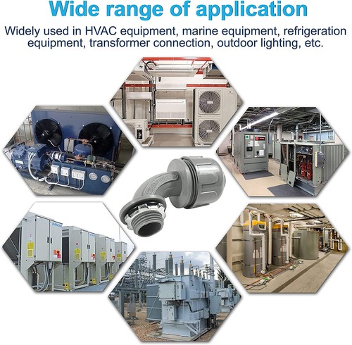 2-Pack HQRP 3/4" Plastic Liquid Tight Connector 90° Electrical Conduit Fitting - Bild 8 von 8