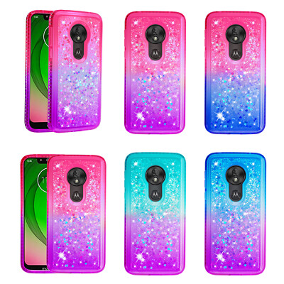 For Motorola G7/G7 Play/G7 Power Shockproof Bling Liquid Quicksand Phone Case