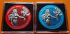 2020 Germania Mint 5 Mark Lady Galvanic Red & Blue Space 2x 1oz Silver Coin ***