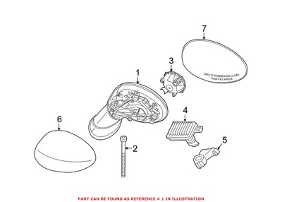 MINI COOPER F54 Genuine OEM Front Right Door Mirror Housing  
