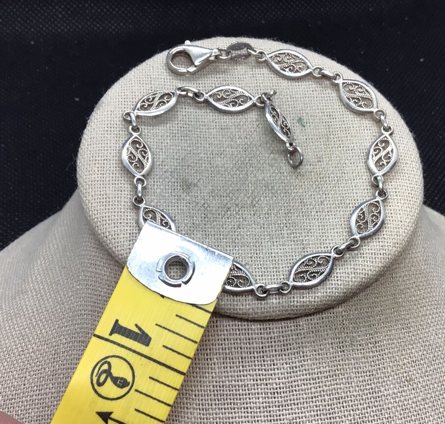 Vintage Sterling Silver 925 Unique Design Bracelet 9