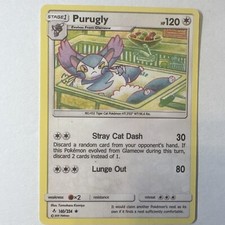 Pokemon Unbroken Bonds PURUGLY Stage 1 Normal Type Rare on eBay