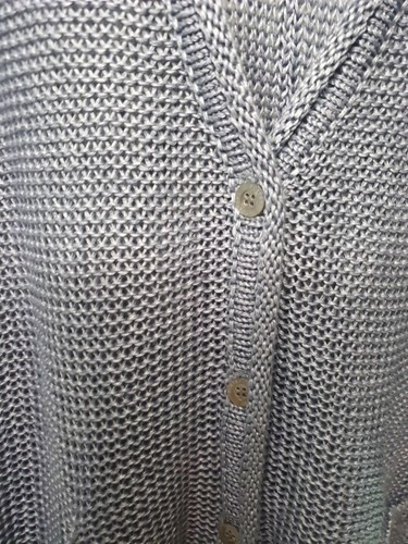 POETRY 100% Linen Grey Short Sleeve Mesh Oversized Cardigan Pockets Size UK 10 - Picture 5 of 19