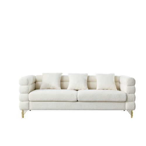 81'' 3-Seater Sofa Couch Upholstered Sofa Couch with 3 Pillows for Living Room - Picture 35 of 72
