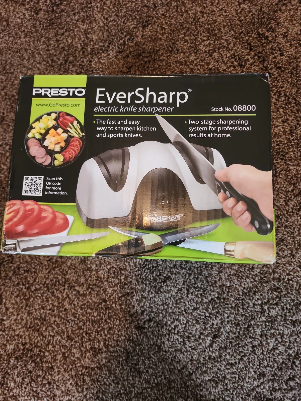Presto EverSharp Electric Knife Sharpener Two Stage System #08800 NEW IN BOX!!