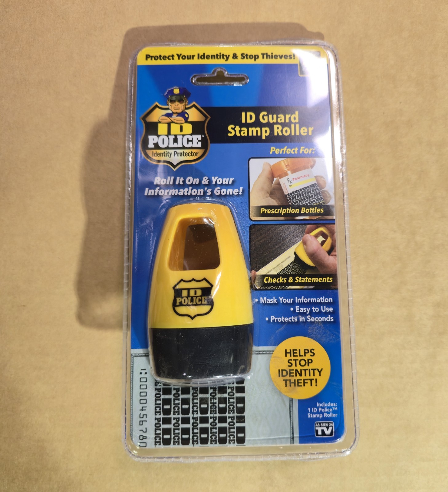 ID Police - Identity Protection - Roller Stamp by BulbHead - Helps Stop ID Theft