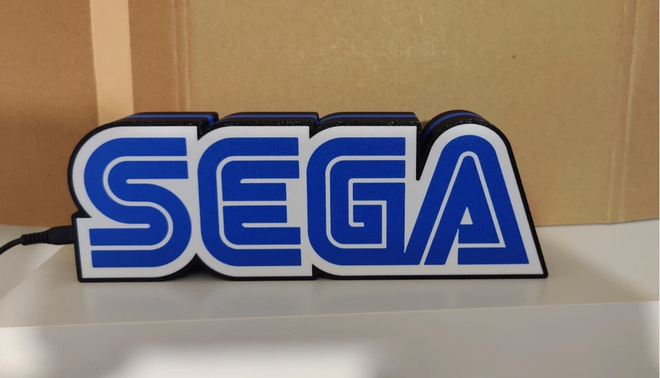 Светодиодный лайтбокс с логотипом SEGA с 3D-печатью • ретро игровой декор • светодиодная лампа в комплекте • - Изображение 2 из 3