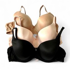 Victoria's Secret Body by Victoria lined demi size 40C black pink nude lot of 3