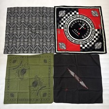 Lot Of 4 Vintage 90s Y2K Harley Davidson Bandanas Speedometer, Salutes Military