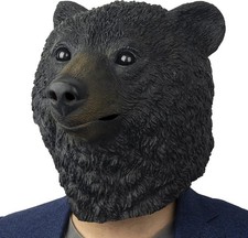 AQKILO Black Bear Mask Wild Animal Latex Full Head Realistic Masks Fancy...