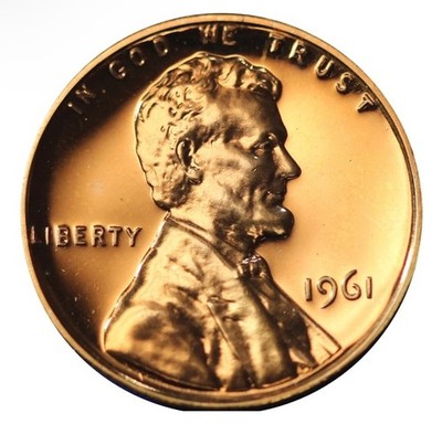 1961 Lincoln Memorial Cent Gem Proof Some Natural Tone Possible (One Coin)