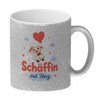 Glitzer-Kaffeebecher SchäFfin - Tasse Mit SüßEm Herzmotiv Mit Spruch: SchäFfin