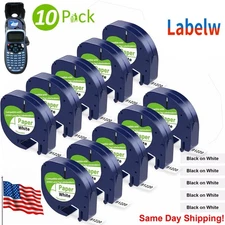 Dymo LetraTag Refill 91330 White Paper Label Tape 12mm 1/2" Compatible LT-100H