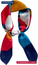 27.5 Inch Silk Feeling Scarf for Women Square Satin Head Scarf Hair Wrap Bandana