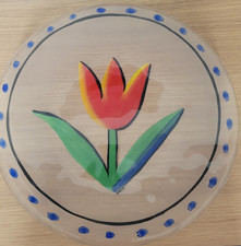 KOSTA BODA ART GLASS TULIPA PLATTER ULRICA HY...